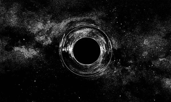 Black Hole Ink Illustration Space Galaxy — Stock fotografie