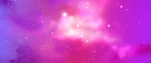 Űrvektor Háttér Realisztikus Köd Ragyogó Csillagok Varázslatos Színes Galaxis — Stock Vector