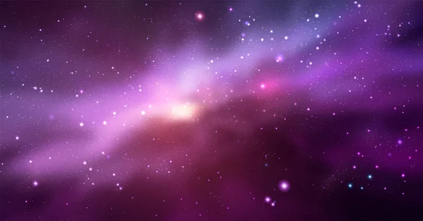Raumvektorhintergrund Mit Realistischem Nebel Und Leuchtenden Sternen Magische Bunte Galaxie — Stockvektor