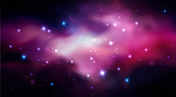 Illustration Réaliste Galaxie Espace Vectoriel Fond Nébuleuse Coloré Avec Étoiles — Image vectorielle