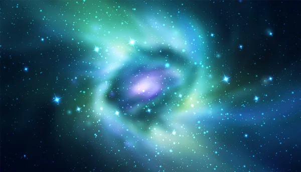 Espaço Vetor Fundo Com Galáxia Espiral Realista Estrelas —  Vetores de Stock