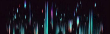 Koyu arkaplanda arıza olan modaya uygun çizgiler. Modern tarz vektörü. Soyut mavi geometrik öge
