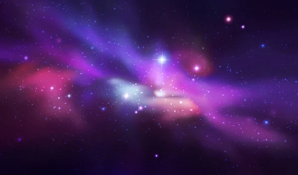 Tło Wektora Kosmicznego Realistyczną Mgławicą Świecącymi Gwiazdami Magiczna Kolorowa Galaktyka — Wektor stockowy
