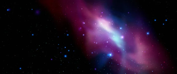 Космический Векторный Фон Реалистичной Туманностью Сияющими Звездами Волшебная Красочная Галактика — стоковый вектор