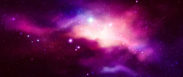 Vektor Tér Galaxis Reális Illusztráció Színes Köd Háttér Csillagok — Stock Vector