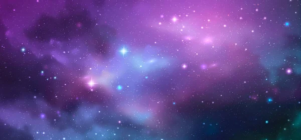 Ilustração Realista Galáxia Espacial Vetorial Fundo Nebulosa Colorida Com Estrelas — Vetor de Stock