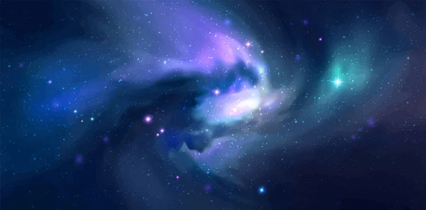Űrvektor Háttér Realisztikus Spirál Galaxis Csillagok — Stock Vector