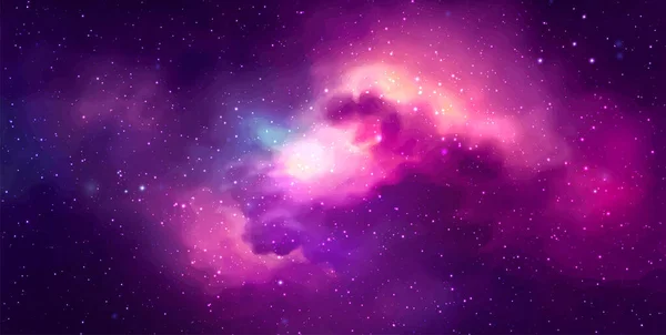 Ilustración Realista Galaxias Espaciales Vectoriales Fondo Nebulosa Colorido Con Estrellas — Archivo Imágenes Vectoriales