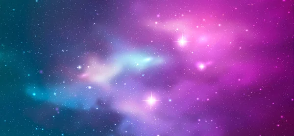 Ilustración Realista Galaxias Espaciales Vectoriales Fondo Nebulosa Colorido Con Estrellas — Vector de stock