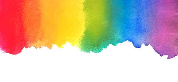 Bandera Arcoíris Acuarela Lgbt Orgullo Gay Lesbiano Bisexual Transgénero Queer — Vector de stock