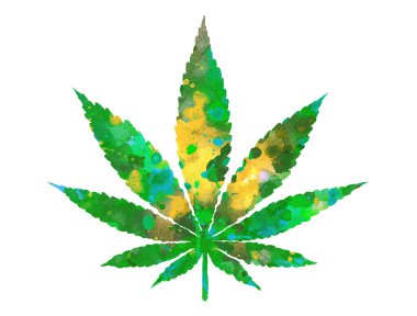 Esrar ve kenevir suluboya vektörü