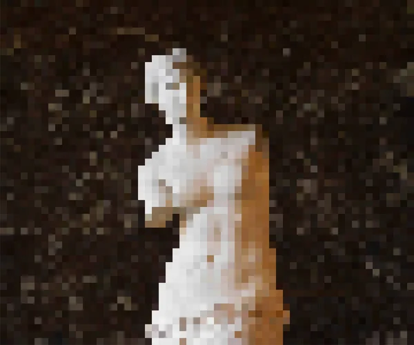 Pixel Arte Escultura Antiga Estátua Vénus — Vetor de Stock