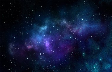 Vektör kozmik çizim. Güzel renkli bir arka plan. Suluboya