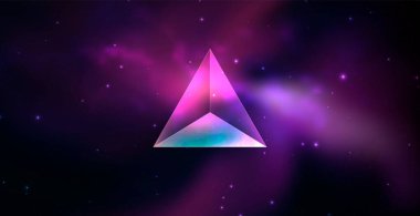 Üçgenli Cosmos arkaplan vektör çizimi