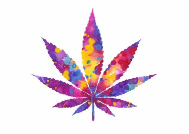 Esrar ve kenevir suluboya vektörü