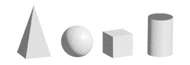 Nokta çalışması 3D nesneler vektör seti. Tahıl dokusu