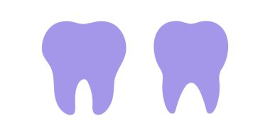 Diş simgesi. Dişçi silueti. Vektör eğitimsel illüstrasyon izole edildi