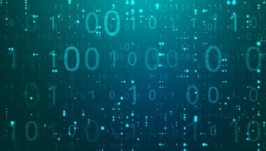 İkili kodlu soyut fütüristik siber uzay. Matris basamaklı arkaplan