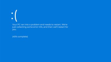 Mavi Ölüm Ekranı - BSOD. Hata iletisi vektörü