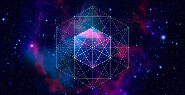 Mistik kutsal geometri vektör sembolü. Ruhanilik, ahenk çizimi