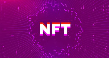 Koyu arkaplan üzerinde iadesiz NFT vektörü