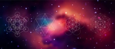 Mistik kutsal geometri vektör sembolü. Ruhanilik, ahenk çizimi