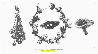 Cadılar Bayramı vektör illüstrasyonu. Moda noktalama fotokopisi