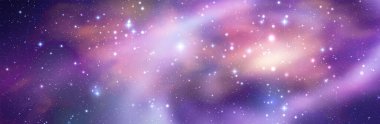 Space vector background with realistic nebula and shining stars. Magic colorful galaxy clipart