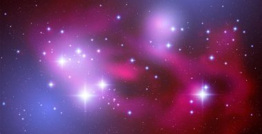 Space vector background with realistic nebula and shining stars. Magic colorful galaxy clipart