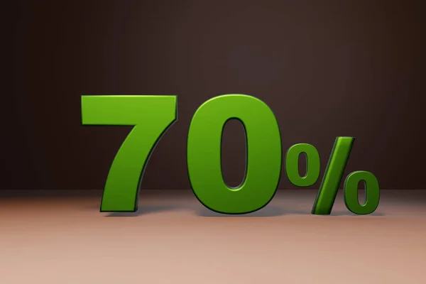 purchase promo marketing 70 percent off discount, favorable loan offer green text number 3d render.