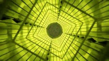 ski-fi kaleidoscopic neon grid in space tunnel vj loop. High quality 4k footage
