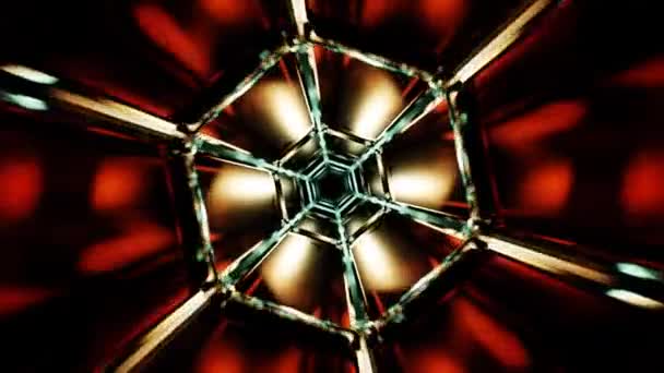 Sci Цикл Космічний Гексагональний Геометричний Калейдоскоп Високоякісні Кадри — стокове відео