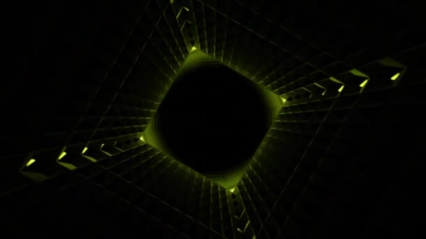 在黑暗中Vj环幻想框架几何立方体分形 高质量的4K镜头 — 图库视频影像