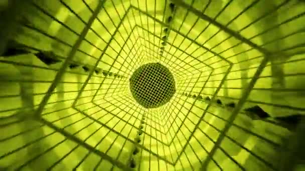 Ski Kaleidoscopic Neon Grid Space Tunnel Loop High Quality Footage — Vídeo de Stock