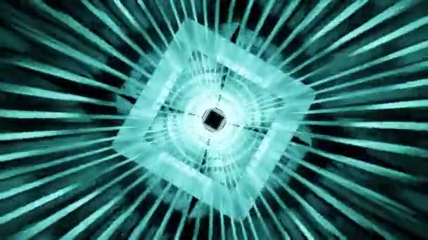Fanttick Biru Frame Geometris Kubus Fraktal Rekaman Berkualitas Tinggi — Stok Video