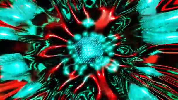 在彩色科幻隧道Vj环路抽象模板背景中加速立方体 高质量的4K镜头 — 图库视频影像