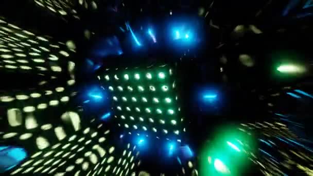 Pulsating Light Magnetic Geometric Colored Disco Cube Loop High Quality — Wideo stockowe