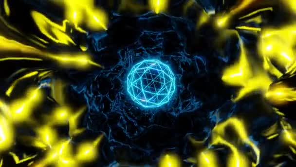 Cyber Ball Vibrating Light Particles Loop Visualization High Quality Footage — Wideo stockowe