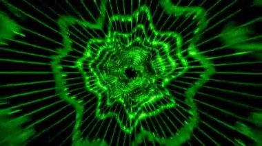 green neon sci fi tunnel vj loop motion graphic templete. High quality 4k footage