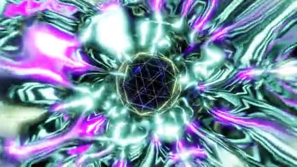 Kinetic Ball Beautiful Colored Space Energy Flows Loop Animation High — Video Stock