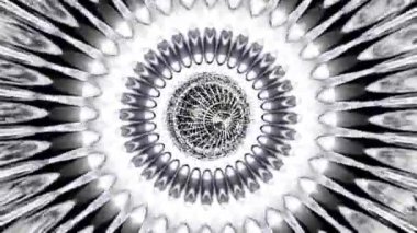 black and white fractal tunnel vj loop background. High quality 4k footage