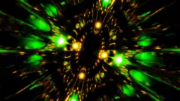 Yellow Green Sci Tunnel Glow Lights Loop Animation High Quality — Stock videók
