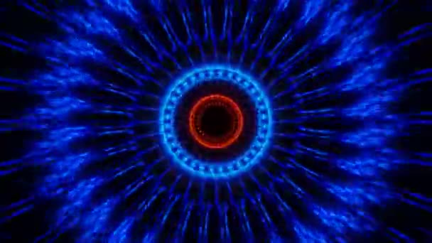 Vj环带霓虹灯闪光的抽象蓝色红色运动圈 高质量的4K镜头 — 图库视频影像