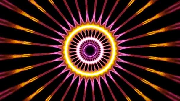Färgglada Cirkel Fraktal Pulserande Hypnotisk Loop Högkvalitativ Film — Stockvideo