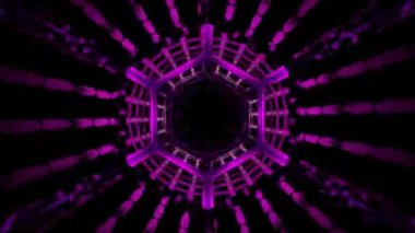 violet tunnel reflect neon lights in vj loop . High quality 4k footage