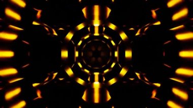 cosmic sci fi yellow tunnel with reflect light vj loop 3d background. High quality 4k footage