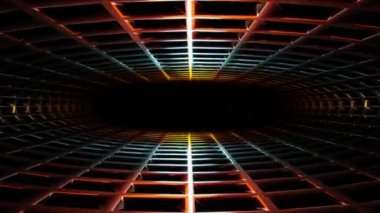futuristic metal tunnel sci fi vj loop animation. High quality 4k footage