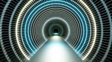 high speed vj loop in metal tunnel, quantum jump. High quality 4k footage