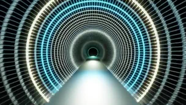 Высокая Скорость Loop Металлическом Туннеле Квантовый Прыжок Высококачественные Кадры — стоковое видео