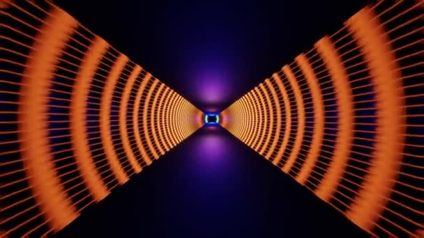 Orange Violet Tunnel High Speed Cyber Loop High Quality Footage — Stock video